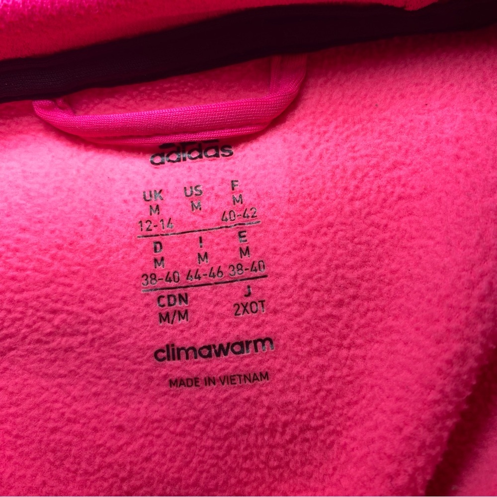 Adidas Womens Climawarm pullover hooded Pink sweatshirt size Medium - Picture 12 of 12